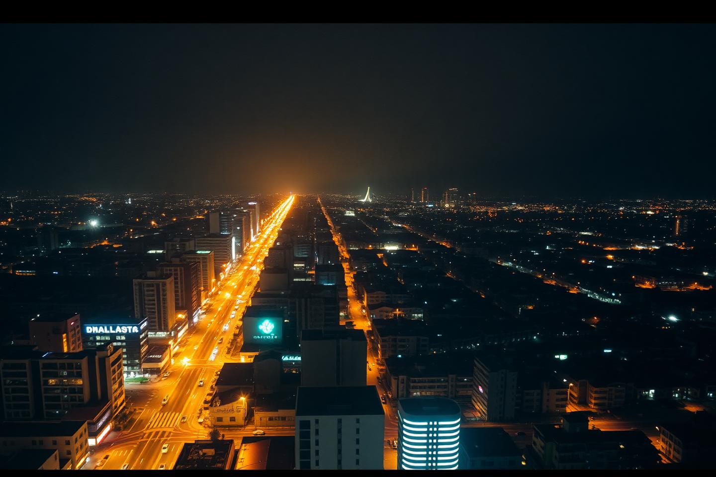 Lagos skyline at night